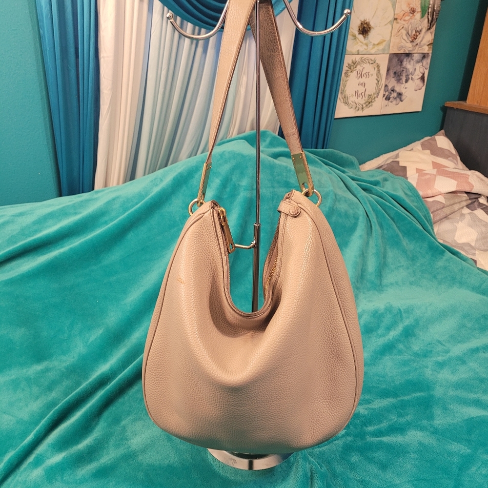 Marc jacobs large gray leather hobo shoulder bag